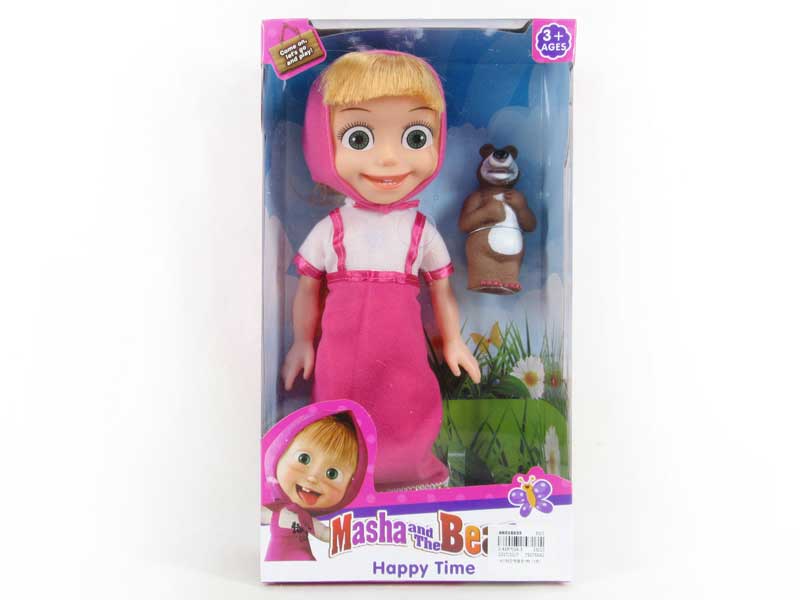 14inch Doll W/M & Bear(3C) toys