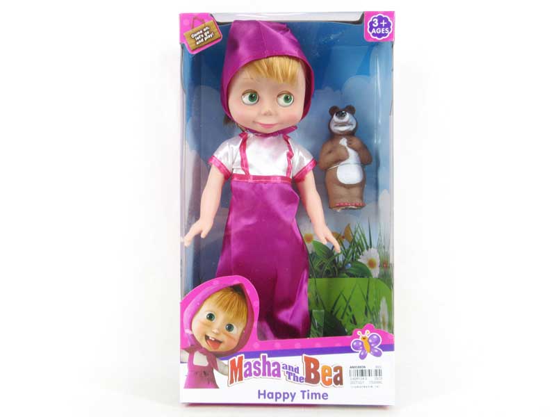 14inch Doll W/M & Bear(3C) toys