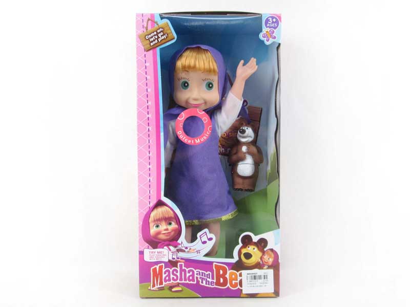 14inch Doll W/L_M & Bear(3S) toys