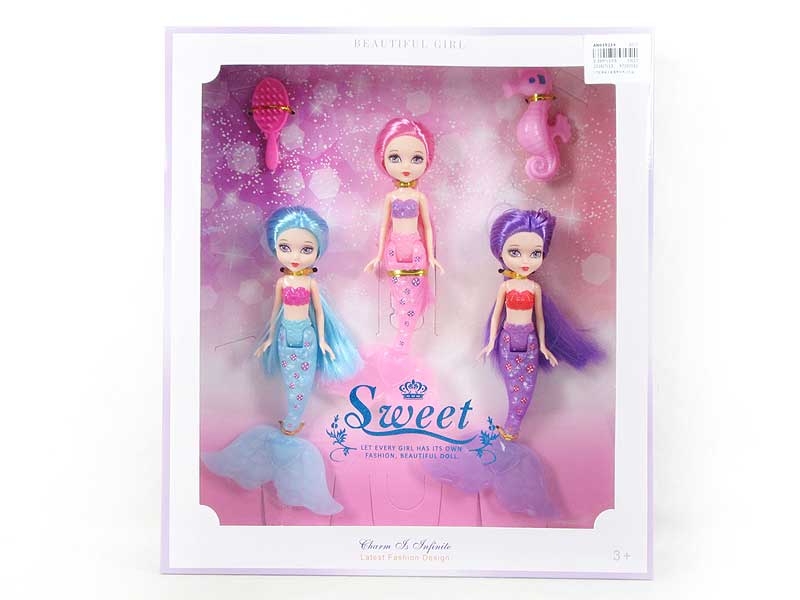 7inch Mermaid SetW/L(3in1) toys