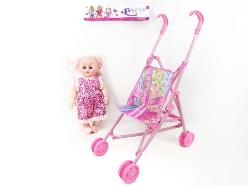 14inch  Doll W/L & Go-Cart toys