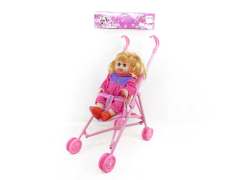 14inch Doll Set W/IC & Go-cart