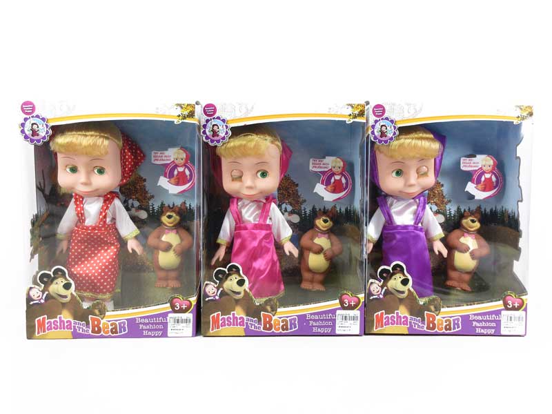 12inch Doll W/M & Bear(3S) toys