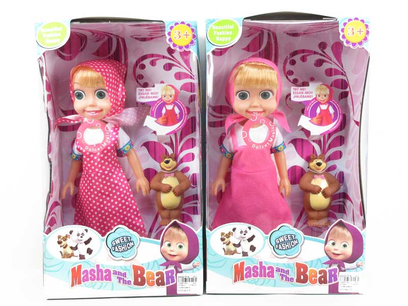 14inch Doll W/L_M & Bear(2S) toys