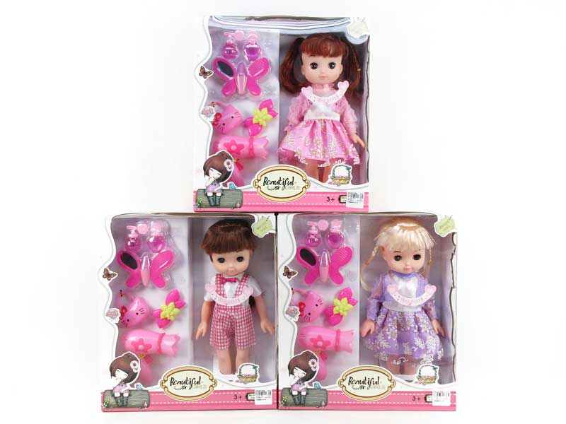 14inch Doll Set W/L_M(3S) toys