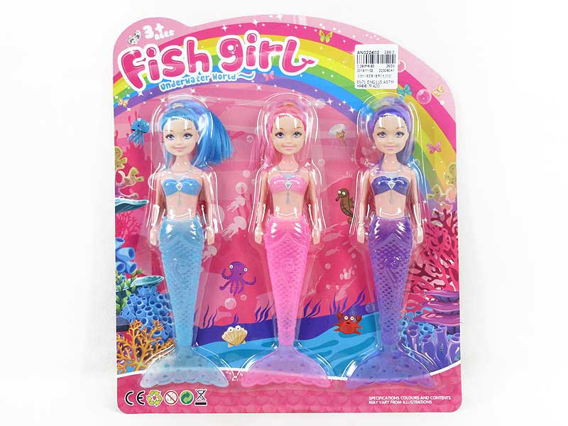 19.5cm Mermaid Set W/L(3in1) toys