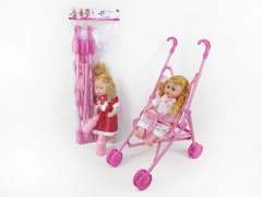 18inch Doll W/IC & Go-Cart