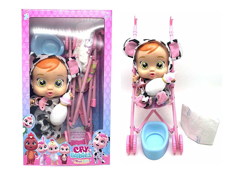 14inch Crying Baby W/IC & Go-Cart toys