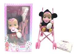 14inch Crying Baby W/IC & Go-Cart
