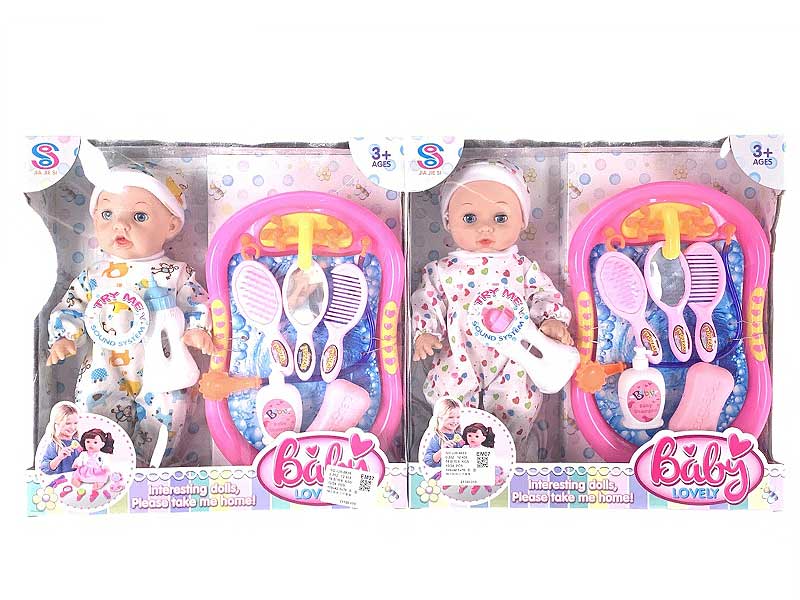 14inch Moppet Set With IC(2C), doll with bath suit, baby doll set toys