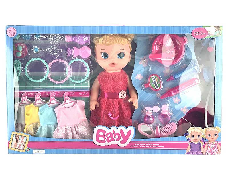 13inch Moppet Set with IC, doll set with beauty set toys