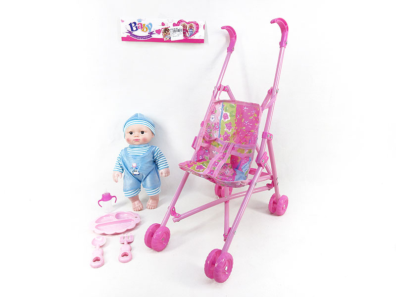 10inch Doll Set W/S & Go-Cart(3C) toys