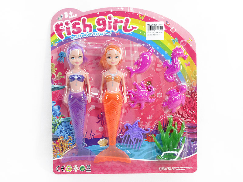 19.5CM Mermaid Set W/L(2in1) toys