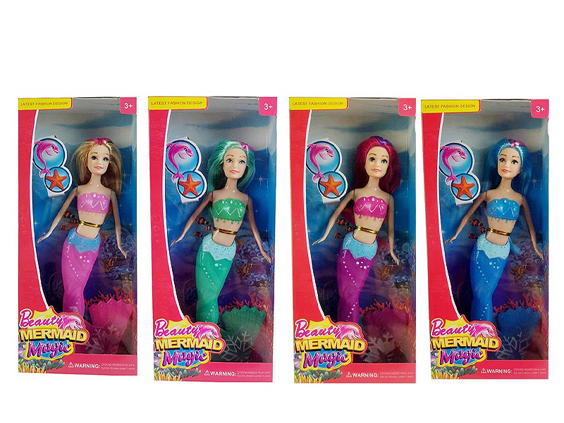12inch Solid Body Mermaid Set W/L(4C) toys