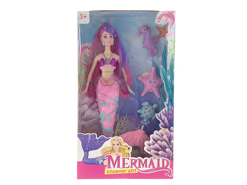 11inch Solid Body Mermaid Set W/M toys