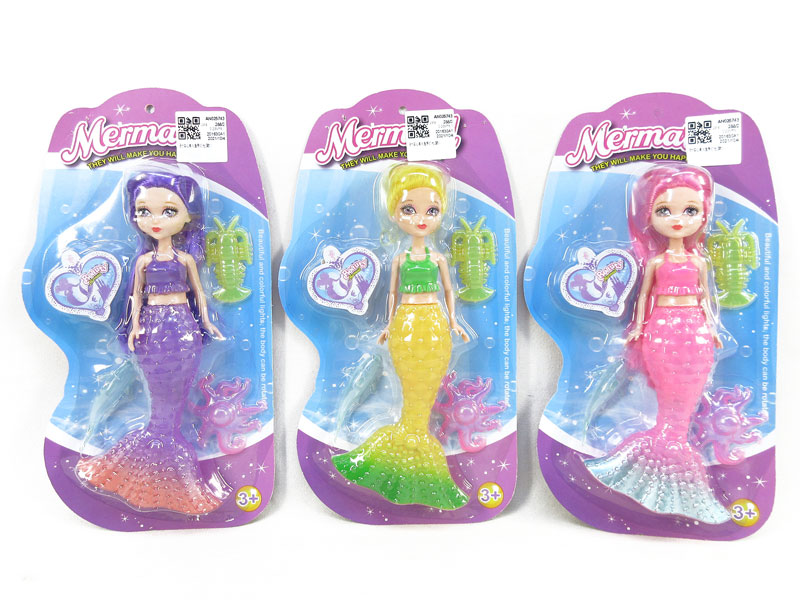 8inch Solid Body Mermaid Set W/L(3S) toys