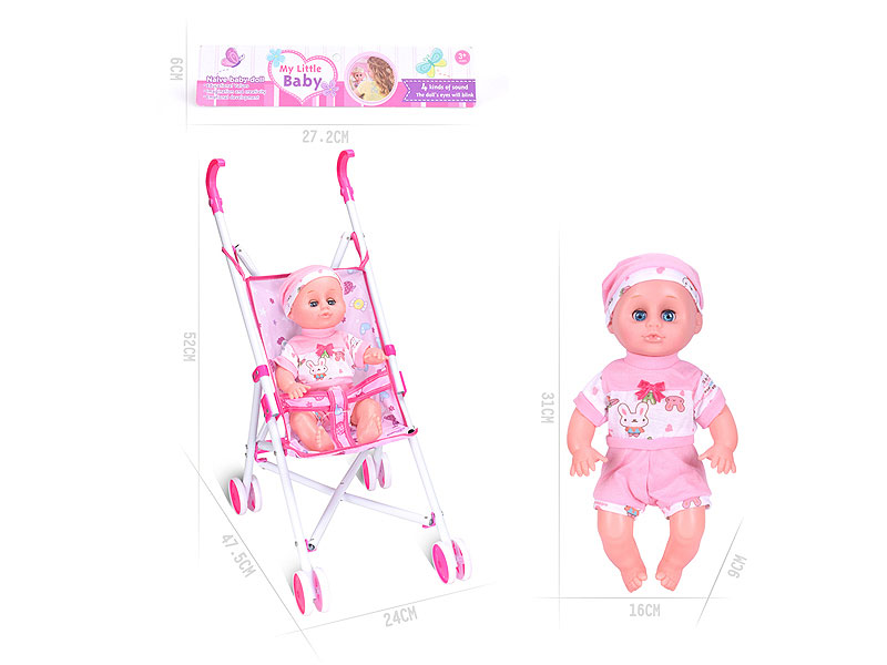 14inch Doll W/IC & Go-Cart toys