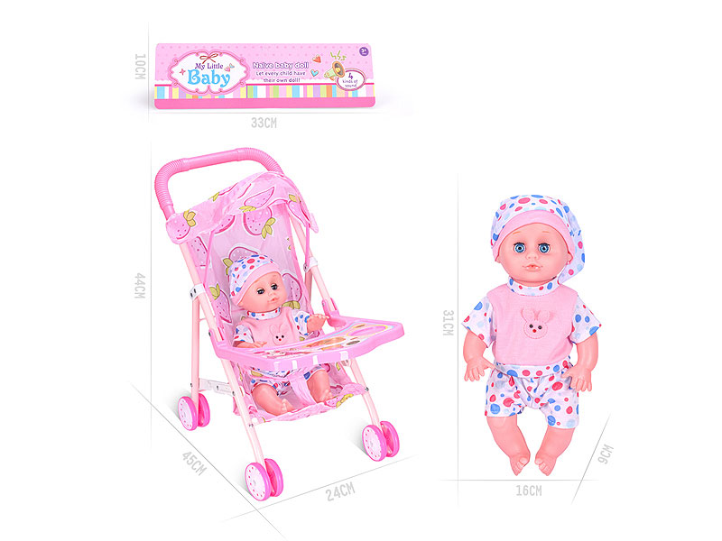 14inch Doll W/IC & Go-Cart toys