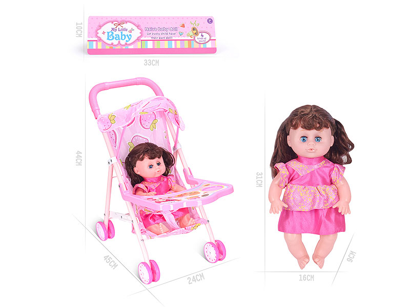 14inch Doll W/IC & Go-cart toys