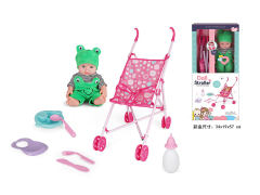 12inch Doll W/IC & Go-Cart Set