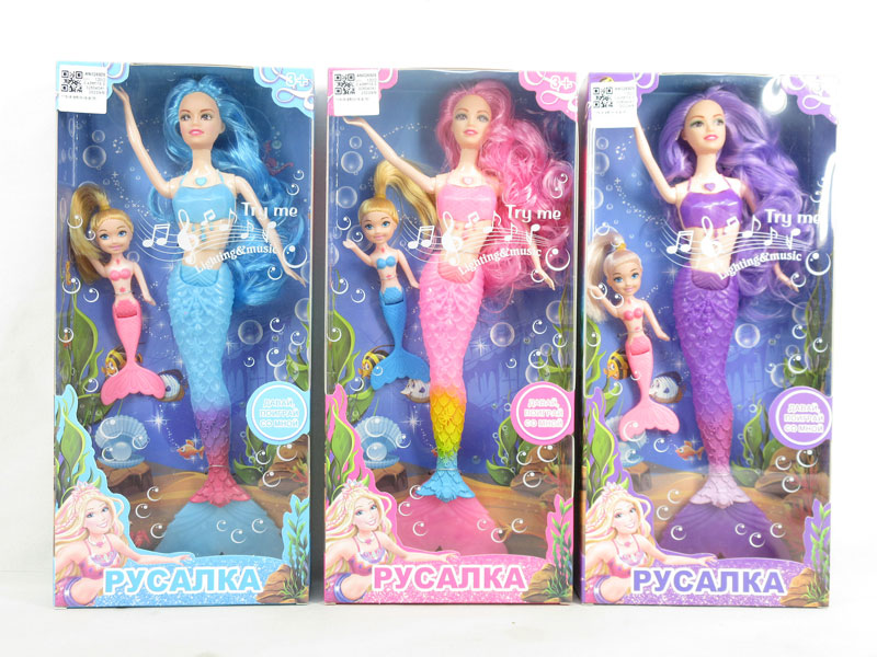 11inch Solid Body Mermaid W/L & Mermaid(3C) toys