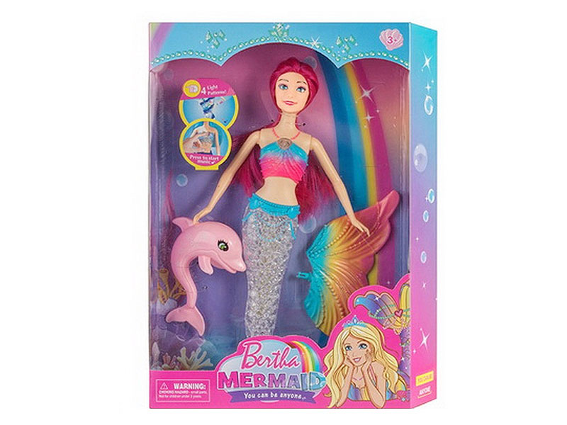 14inch Solid Body Mermaid Set W/L_M toys
