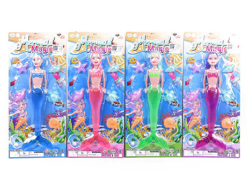 9inch Solid Body Mermaid Set W/L(4C) toys