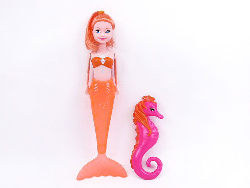 19.5CM Solid Body Mermaid W/L & Hippocampus(4C) toys