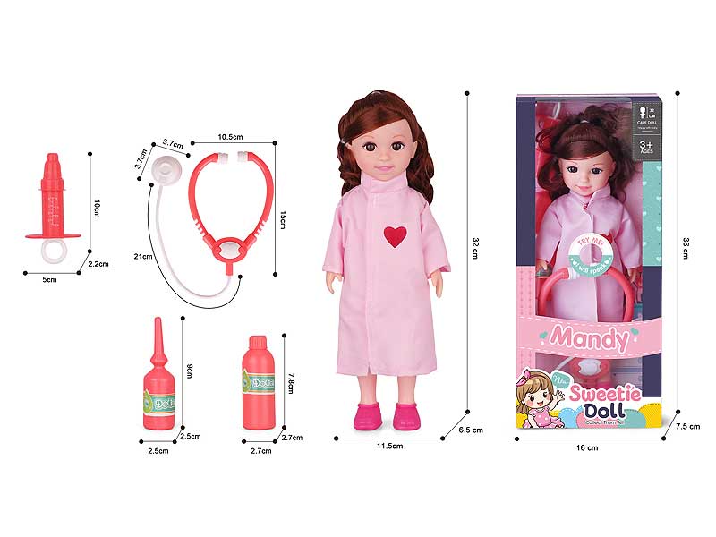 13inch Fashion Doll W/IC & Doctor Set toys
