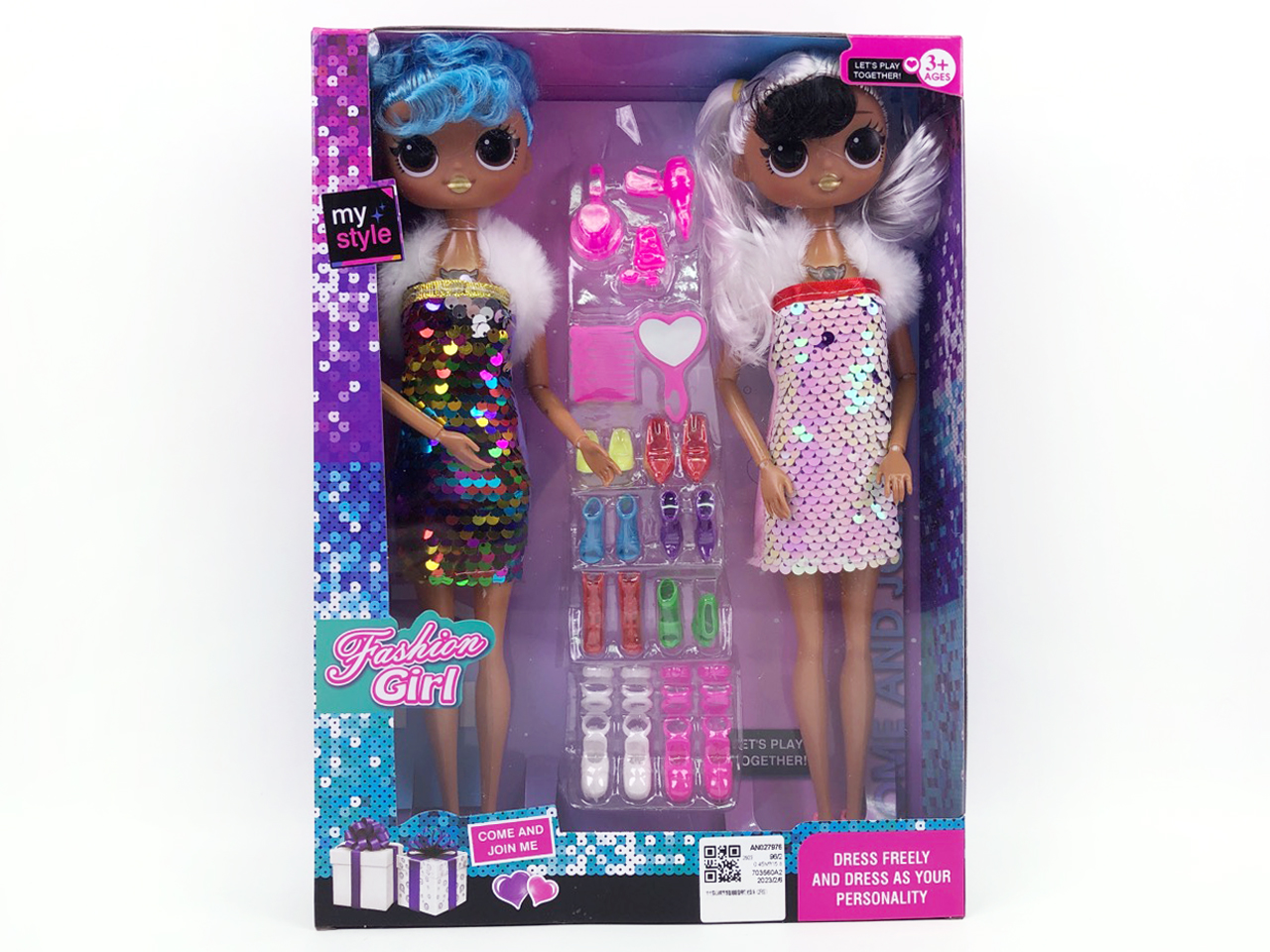 11inch Solid Body Doll Set W/L_M(2in1) toys