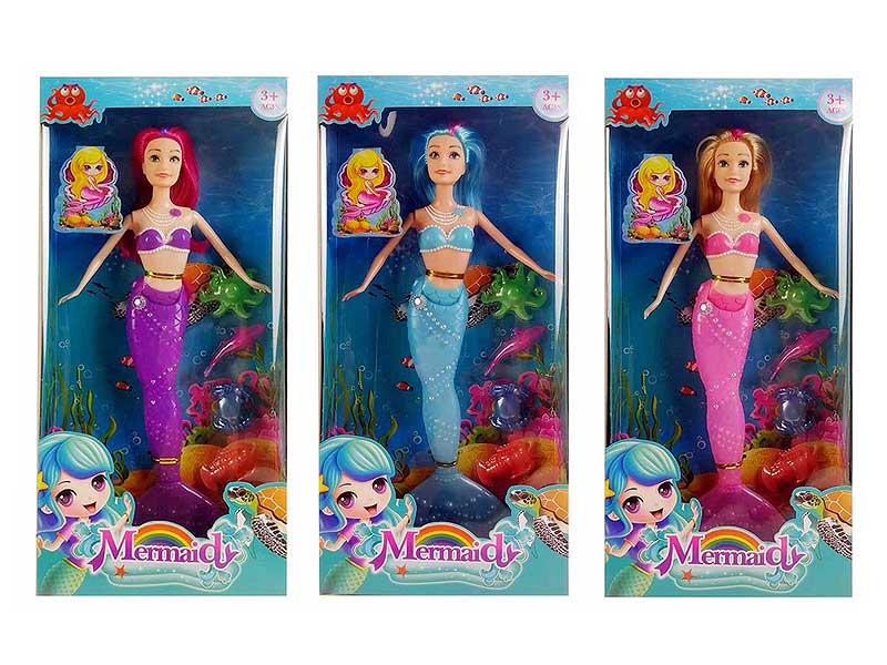 11.5inch Solid Body Mermaid Set W/L(3C) toys