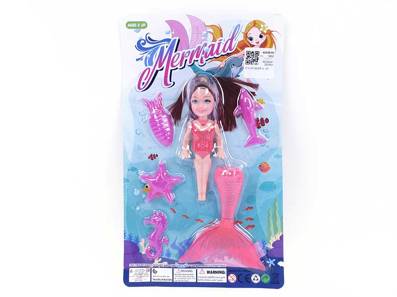 6inch Solid Body Mermaid Set W/L(4C) toys