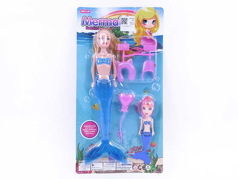 9inch Solid Body Mermaid Set W/L(4C) toys
