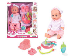 14inch Drink Water And Pee Baby Set W/IC toys