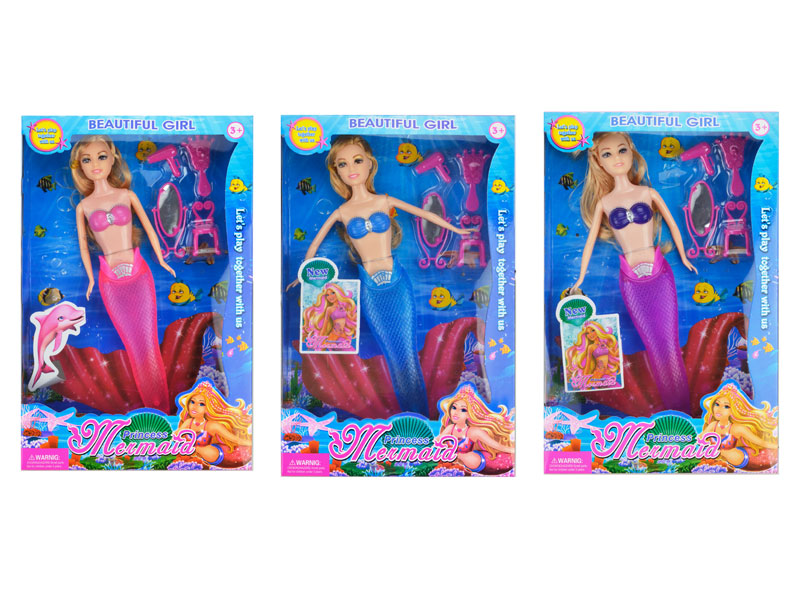 11.5inch Solid Body Mermaid Set W/L(3C) toys
