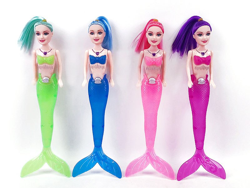9inch Solid Body Mermaid W/L(4C) toys