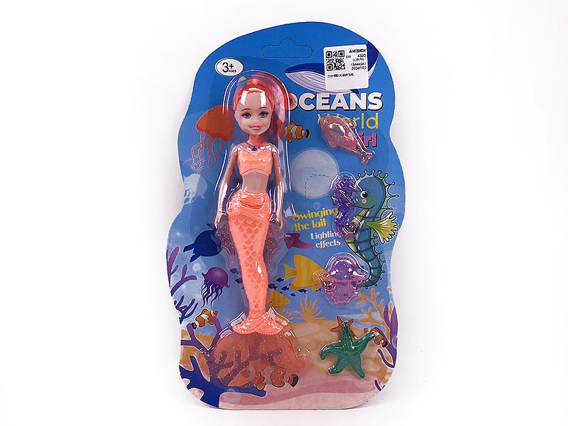 21.5cm Solid Body Mermaid Set W/L(4C) toys