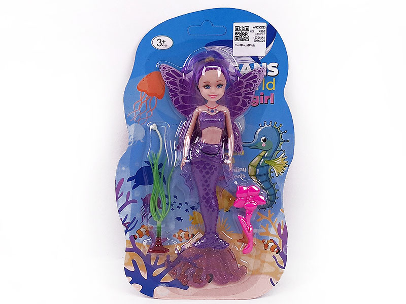 21.5cm Solid Body Mermaid Set W/L(4C) toys