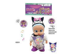 36CM B/O Walking Dancing Solid Body Doll & Beading Set toys