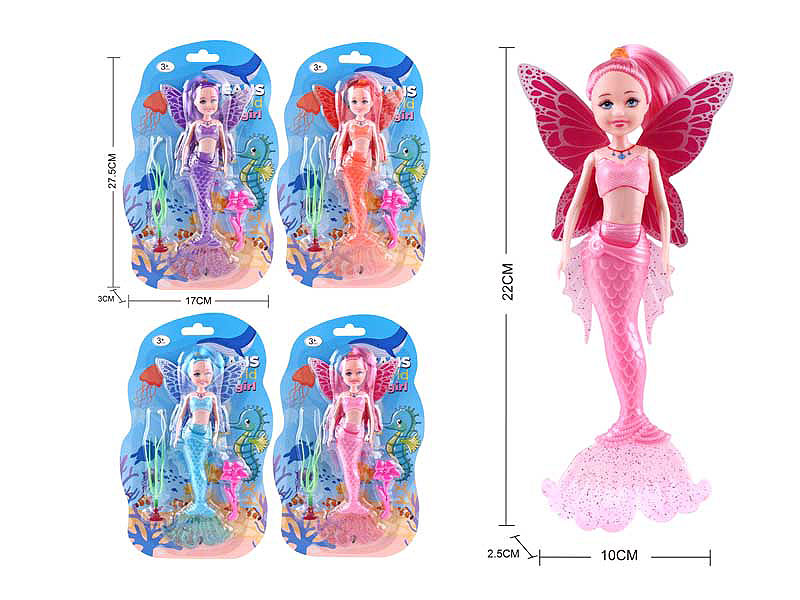 21.5cm Mermaid Set W/L(4C) toys