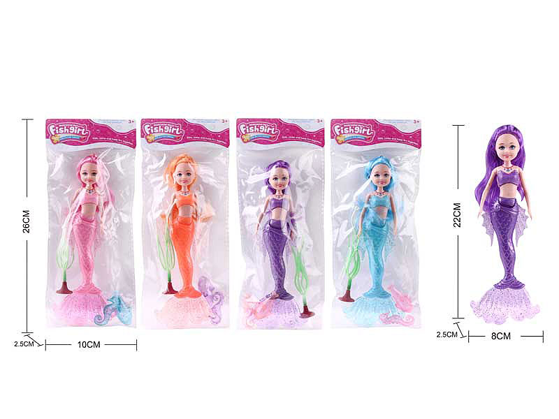 21.5cm Mermaid Set W/L(4C) toys