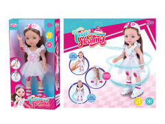 B/O Ice Skating Doll W/M toys