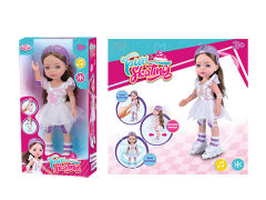 B/O Ice Skating Doll W/M toys