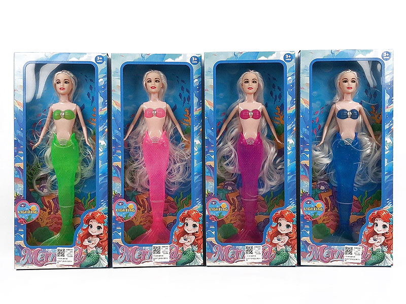 11.5inch Solid Body Mermaid Set W/L(4C) toys