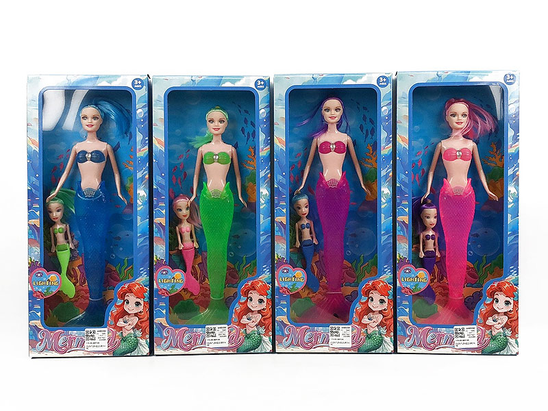 11.5inch Solid Body Mermaid Set W/L(4C) toys