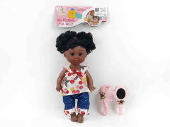 11寸吊带衫黑皮肤女娃套装带音乐（2色）