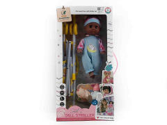 11寸睡衣黑皮肤娃娃带IC+手推车（2色）