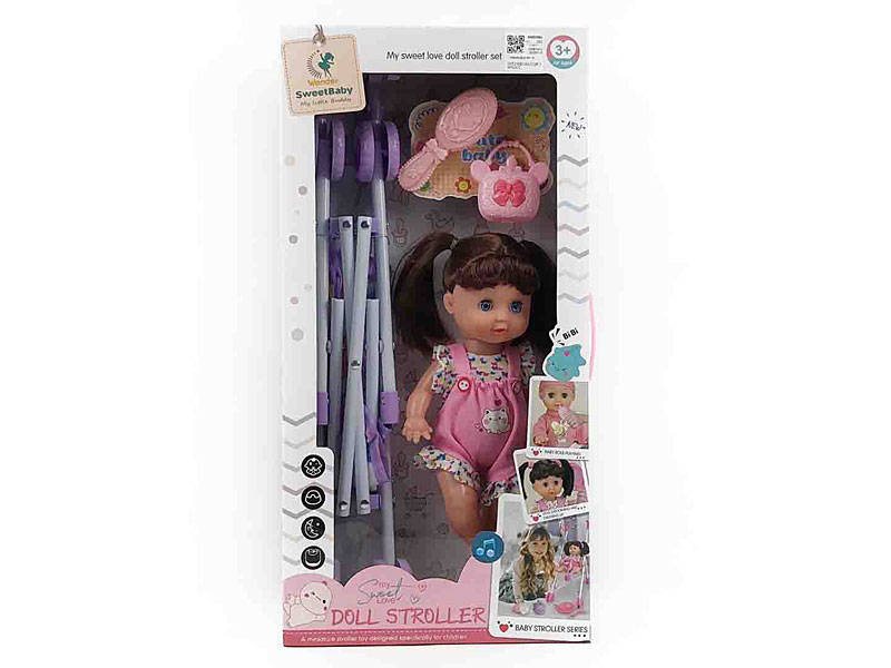 11inch Doll Set W/M & Go-Cart(2C) toys