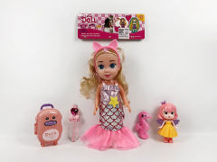 10寸塑料身塑料手3D眼肥童美人鱼套带IC(3款)