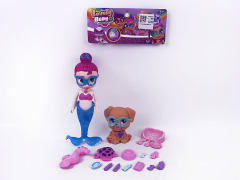 5inch Solid Body Mermaid Set W/L(4S) toys